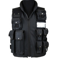 Gilet tactique d'opérations spéciales unisexe pour adulte, protection de terrain pour paintball/CS, poches amovibles pour équipement, taille unique