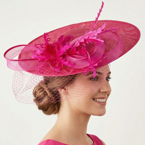 Serre-tête élégant pour <span class=keywords><strong>femme</strong></span>, imitation lin et plumes, nouveau modèle tendance, idéal pour les mariages, les courses hippiques et les banquets. - Product Image 2