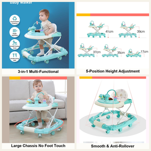 Porteur bébé 3-en-1 réglable en hauteur, trotteur, cheval à bascule, anti-retournement pour enfants - Vente en gros - Product Image 2