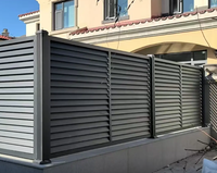 Clôture modulaire moderne à lames orientables en aluminium noir pour jardin, aménagement paysager et chantier, thermolaquée
