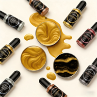 Encre alcoolisée métallisée, colorant pour peinture à la résine époxy, pour dessous de verre en résine type boîte de Petri, peinture, fabrication de gobelets, cadeau d'Halloween
