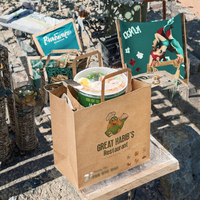 Sac à emporter en papier kraft personnalisé, emballage pour la livraison de nourriture pour restaurant, saladier, restauration