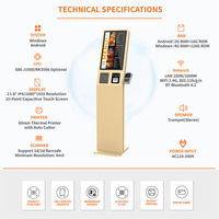 Kiosque de commande automatique sur pied pour restauration rapide, écran tactile OEM, terminal de paiement et de gestion des files d'attente