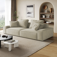 Canapé lounge italien léger de luxe en peluche pour salon simple et moderne style crème Petit canapé plat et droit à rangées
