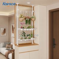 Support de plantes pliable pour séparateur de pièce, présentoir de fleurs pour entrée, panneau grillagé suspendu, panier de rangement avec crochet