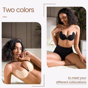 2 paires de soutiens-gorge adhésifs sans bretelles pour femmes, couvre-tétons en silicone réutilisables invisibles pour robes - Product Image 6