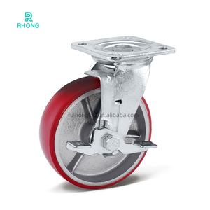 6 polegadas PU núcleo de ferro rodízios giratória Heavy Duty Workshop Castor Wheel - Product Image 2