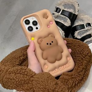Custodia per telefono in Silicone per <span class=keywords><strong>iPhone</strong></span> 14 13 12 <span class=keywords><strong>11</strong></span> pro max <span class=keywords><strong>accessori</strong></span> per telefono in stile animale Baby Bear - Product Image 3