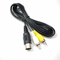 Cable AV de 1.8M para Consola Sega Genesis 1 MD1, Cable de Audio y Video RCA Amarillo y Blanco, Cable Compuesto RCA para TV