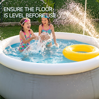 Pursuefree Grauer Aufblasbarer Pool Kinder-Schwimmbecken Runder Outdoor-Aufblaspool Schmetterlings-Pool Familien-Mehrpersonenpool