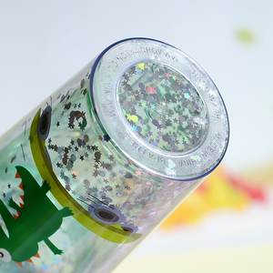 Bouteille d'eau en plastique à double paroi avec paille, motif <span class=keywords><strong>dinosaure</strong></span> de dessin animé mignon pour enfants - Product Image 5