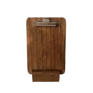 Aangepaste Kleine Size Houten Menu Klembord Houders Borden Stand Check Presenter Met Wedstrijd Stand Donkerbruin Kleur Groothandel