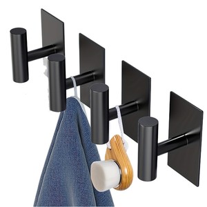 Modern No Drill Stainless Steel Towel Hooks Bathroom <b>Coat</b> Rack <b>Robe</b> Hanger Wall Mount Hook Set 1-3 Hooks - Product Image 5