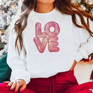 Valentinstag Personalisierte Bestickte Große Glitzer-Pailletten-Herz-Stickerei Aufbügelbare Patches für Kleidung - Product Image 5