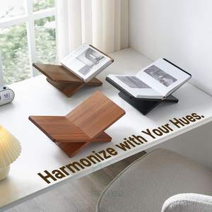 Support de livre en bambou massif en gros pour la cuisine, le bureau, la lecture, support extra large pour livres ouverts, livres de cuisine, recettes, magazines - Product Image 2