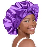 Haute qualité 16 pouces femmes Extra Large Double couche Satin cheveux Bonnet avec cravate