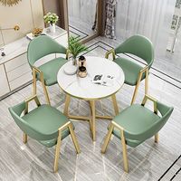 Table de réunion de luxe nordique avec ensemble de chaises, vente, bureau, réception décontractée, moderne, simple, café, salon de thé, petite table