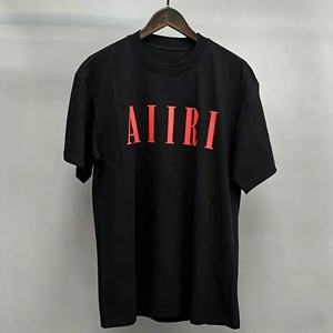 เสื้อยืดแขนสั้นผ้าฝ้าย 100% คุณภาพหรูหรา สไตล์ลำลอง พิมพ์ลายแฟชั่นฤดูร้อน AMI RI ทรงหลวมสำหรับผู้ชาย - Product Image 5
