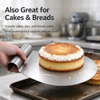 Pelle à pizza et à gâteau en acier inoxydable avec poignée roulée, spatule de transfert pour le déplacement de gâteaux, pizzas, pains et tartes