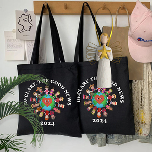 Bolsa de Lona Personalizada con Diseño de la Conferencia de la Iglesia de Jesua 2024, para Viajar, con la Frase 'Declarar la Buena Nueva' - Product Image 4