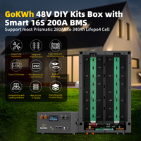 GoKWh 48V 320Ah Kit 51,2 V 15Kwh Lifepo4 100Ah Paquete BMS Inversor Rejilla Sistema de almacenamiento de energía solar para el hogar 300Ah 280Ah PCBA PCBAs