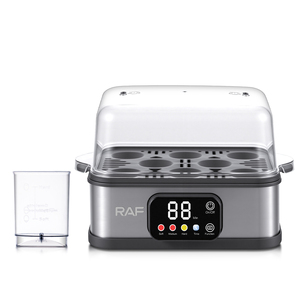 หม้อต้มไข่ RAF 300W สำหรับไข่ได้ถึง 8 ฟอง พร้อมหน้าจอดิจิตอล ใช้งานง่าย ป้องกันความร้อนเกิน ใช้ในบ้าน หม้อต้มไข่ RAF สำหรับใช้ในบ้าน วัสดุพลาสติก เช่น ตัวอย่างเช่น - Product Image 5