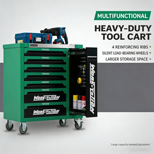 Carro de herramientas para garaje con 7 cajones y 1 puerta, con ruedas, capacidad de 300 kg, garantía de 3 años, kit de herramientas para reparación automotriz. - Product Image 1