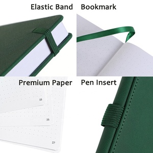 Tùy chỉnh A5 cao cấp Faux Leather máy tính xách tay 100gsm thiết kế mới nhất với 100 sheets đánh số trang Pen Loop trên cột sống Quà Tặng - Product Image 2