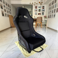 Siège baquet LK en fibre de verre à dossier fixe, siège de course avec rails de siège et trous de fixation latéraux, garniture en tissu, vente en gros, emballage personnalisé