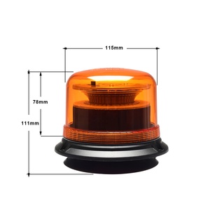 New Factory Beacon Magnetic LED Warning Lamp 24V 24W RetroFit <strong>Flashing</strong> Light 3 <strong>Bolts</strong> Amber Light Cars Car Light Accessories - Product Image 3