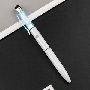 Nuevo Bolígrafo Multifunción 3 en 1 con Luz LED de Cristal y Lápiz Táctil con Logotipo Personalizado - Product Image 1