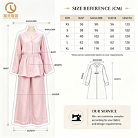 Ensemble deux pièces musulman rose poudré OEM, tenue modeste, haut kimono, pantalon large, broderie florale, robe de l'Aïd, tissu personnalisé