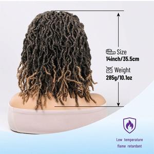 Perruque Premium Full Lace Dreadlock Synthétique Bouclée Fausses Locks Sans Colle Tresses Légères Ignifuges Bonnet en Maille Élastique - Product Image 6