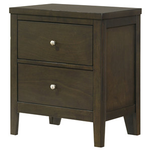 Clement Dark Cocoa <b>2</b>-<b>drawer</b> Nightstand Bedside Table - Product Image 3