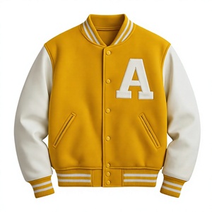 Custom Made Logo Front Men's Varsity Jacket 100% Wool Streetwear High Quality Wholesale Baseball Letterman Jackets - Product Image 1