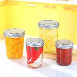 Pot en verre rond à large ouverture vide <span class=keywords><strong>de</strong></span> 8 oz, pot Mason avec couvercle séparé hermétique pour aliments, confiture, miel, cornichons, pot <span class=keywords><strong>de</strong></span> 500 ml - Product Image 4