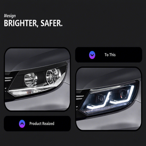 Conjunto de Faros Delanteros para Modelos 10-17, 13 LED Modificados con Luces de Circulación Diurna Fluidas, Lente de Alta Luminosidad, 30W, 12V - Product Image 2