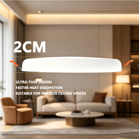 Plafonnier LED modulaire IP44 sans cadre pour salle à manger, 3 températures de couleur, dimmable, AC110V-220V, 9W-48W, encastré plat