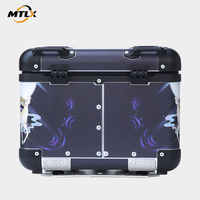 Boîte à bagages arrière pour moto en alliage d'aluminium anti-déformation à charge lourde 42L avec kits d'installation à dégagement rapide pour les coursiers et les grossistes