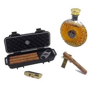 Outdoor waterproof plastic cigar humidor cigar accessories cigar travel caase with custom foam