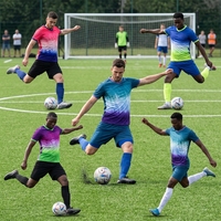 Maillots de football personnalisés tie-dye de haute qualité pour adultes, ensembles complets d'entraînement, uniformes d'équipe avec logo – Vente chaude