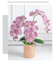 Orchidées Phalaenopsis artificielles à 8 tiges en soie, fleurs modernes écologiques, élégantes pour la décoration intérieure, vente en gros, modèle 027, provenance Chine