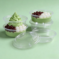 Op maat bedrukte transparante fruitsalade schaal 16oz PET deli container wegwerp plastic acai smoothie bekers met deksel
