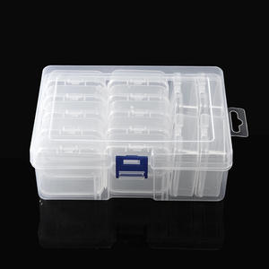 Caja de almacenamiento de plástico transparente con 15 compartimentos para cuentas, diamantes de imitación, joyería, organizador portátil DIY con divisores - Product Image 3