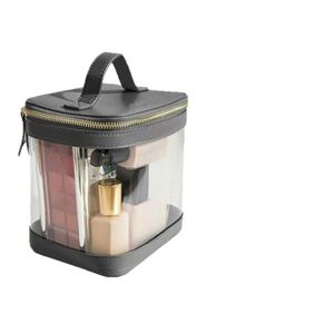 Custom Logo Transparent <b>PVC</b> Makeup Bag PU <b>Top</b> Handle Cosmetic Organizer - Product Image 4