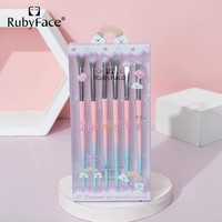 RubyFace – ensemble de pinceaux de maquillage, 6 pièces, personnalisés, portables, marque privée, cosmétique, Logo personnalisé