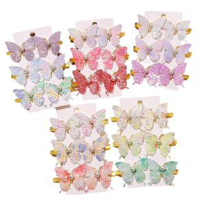 6 stks/set Kleurrijke Vlinder Nylon Haarspelden Baby Meisjes Haarspeldjes Haarspeldjes Zoete Party Haar Ornament Hoofddeksels Mode - Product Image 4