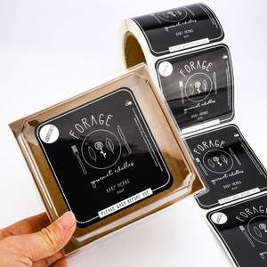 Empaquetado para Preparación de Comidas con Etiquetas Impresas Personalizadas, Adhesivo Cuadrado de Vinilo Impermeable con Logotipo para Bolsas y Cajas de Comida Gourmet - Product Image 2