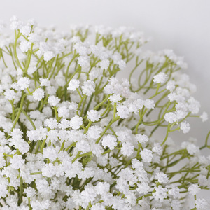 Ramo de Flores Artificiales de Baby's Breath, Color Blanco, Plástico Suave, Decoración para Bodas, 111g - Product Image 3