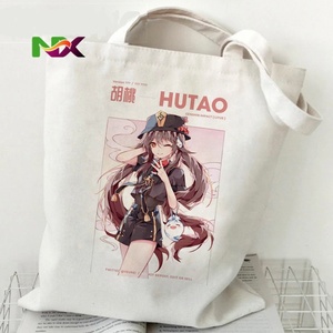 Sac fourre-tout en toile imprimé anime Genshin Impact <span class=keywords><strong>Hu</strong></span> <span class=keywords><strong>Tao</strong></span> Wangsheng Funeral, style Harajuku, sac à bandoulière - Product Image 1